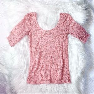 Light Coral or Peach Lace Top